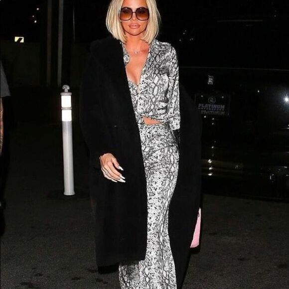 Good American Silky Flowy Snake Skin Print Pant BNWT - Picture 3 of 9